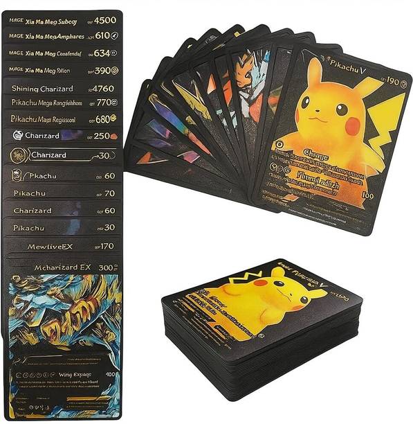 DANDLES Premium Black Foil Shiny Pokémon Card Game Set – 55 Cards VMAX GX VSTAR For Kids