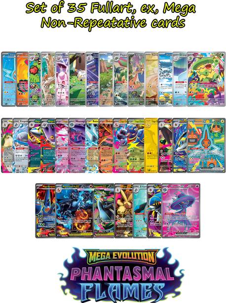 AncientKart Rare Pokemon cards new Series Mega Evolution Phantasmal Flames Set of 35