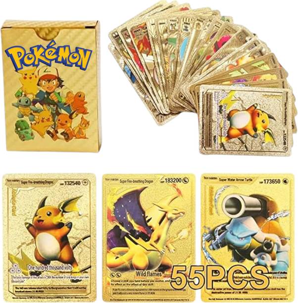 Bestdeals Latest golden pokemon cards high hp real trading cards 55 golden cards