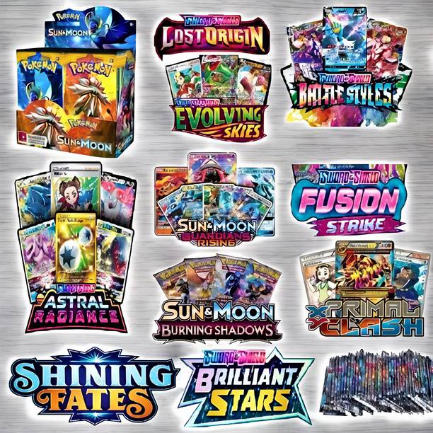 Thrifx Pokemon Cards 200Pcs Basic Gx Vstar Vmax Trainer Energy Cards Tcg Booster Pack