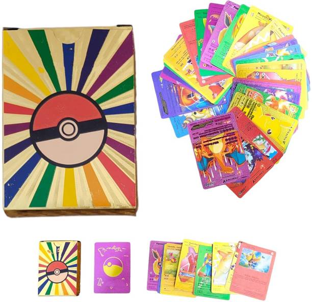 Mannat Waterproof 55pcs Pokemon Rainbow Card Box V Series Vmax Gx Playing Rare Series