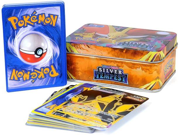 CrazyBuy Card Game with Multi Color Tin Box Silver Tempest Booster Packs 39+2 Cards
