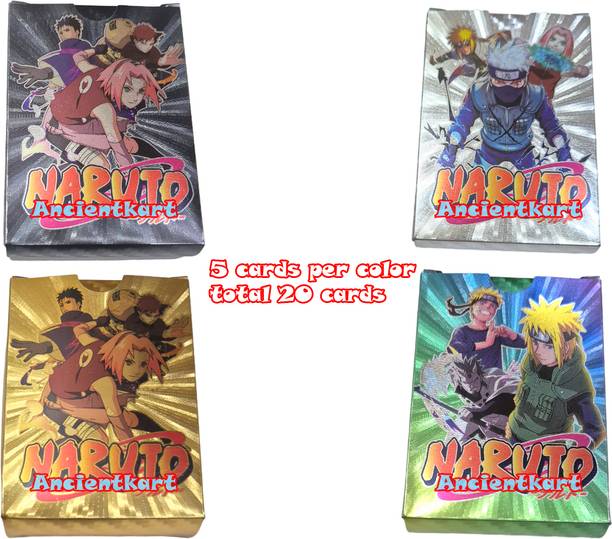 AncientKart Naruto Rainbow Gold Silver Black Shinning PVC waterproof cards set of 20