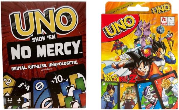 Gift Collection UNO Show em No Mercy Card & UNO Dragon Ball Z Cards for kids & family Travel Fun