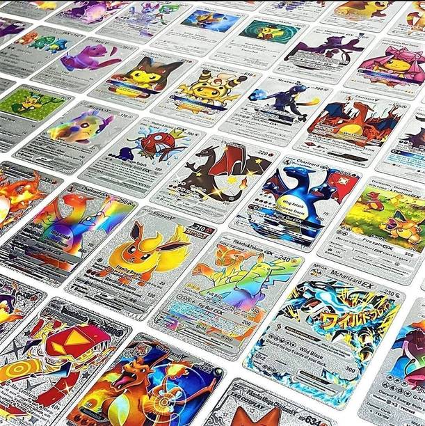Thrifx Pokemonn Trading Cards Silver Set 10 Pcs – Ultra Rare GX/V/Vmax, Legendary Cards