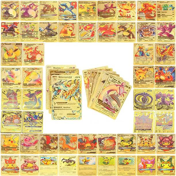MARS Pokemon Gold Card Waterproof 110pcs TCG Box V Series Vmax Gx Playing Card
