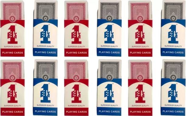 Gift Collection Number 1 Plastic Coated Playing Cards Taash Patti Bridge Poker Cards Pack Of 12