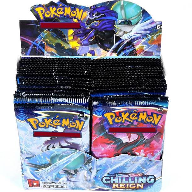 Toyzzilla Poke-Mon Playing Card Sword & Shield Chilling Reign Booster Packs Display Box for Kids,Adults(36 Booster Packs)