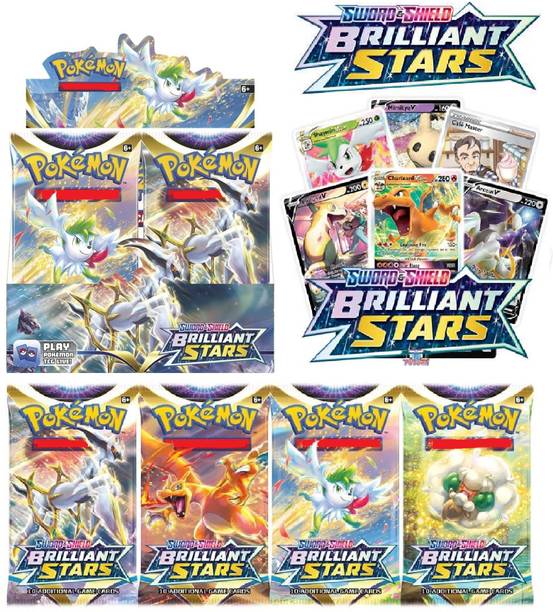 CrazyBuy Pokemon Sword & Shield Brilliant Stars 36 Count Booster Box For Kids,Adults