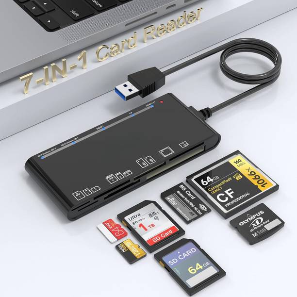 SCALEBEE Multi 7 in 1 USB 3.0 Card Reader for SD SDHC SDXC Micro MS CF XD 5Gbps Card Reader