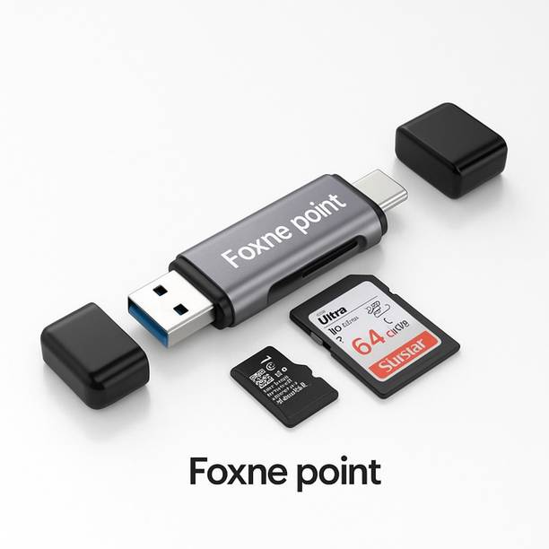 Foxne Point 4-in-1 Type-C OTG Card Reader USB 2.0 High-Speed Data Transfer Adapter Card Reader