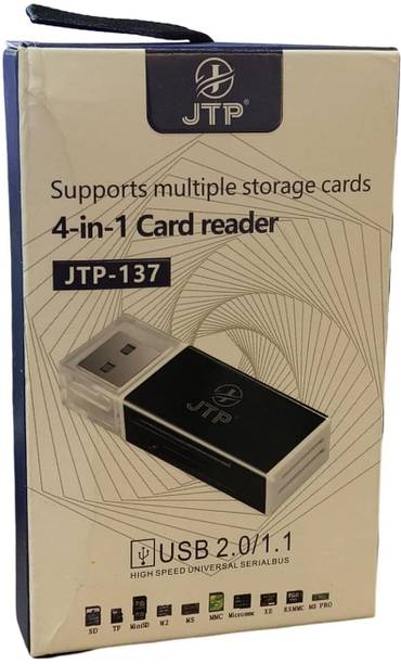JTP 4-in-1 Card Reader SD/microSD/produo Multi-CardReader for Laptop & PC|High-Speed Card Reader