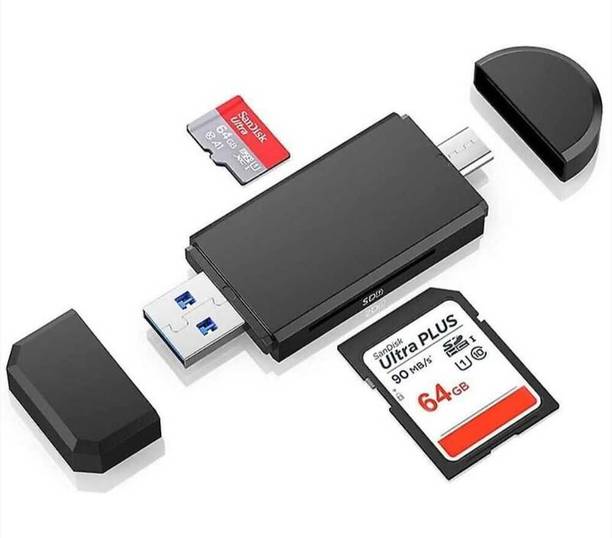 THE MOBILE POINT 2in1 USB Type C,USB 3.0 and Micro USB,OTG,Memory Card|Portable TF, SD, Micro SD Card Reader