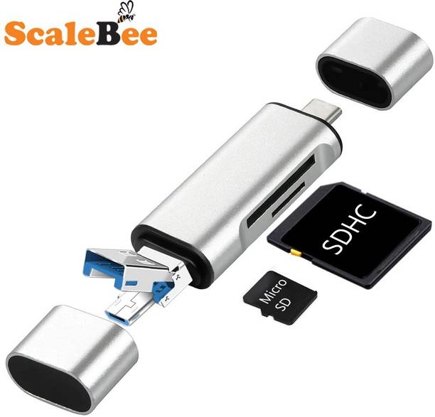 SCALEBEE Type C OTG , 3-in-1 USB 3.0, MicroSD, SD, SDXC & SDHC Card All In One Card Reader