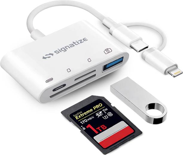 SIGNATIZE SD Card Adapter 4 in 2 Trail Game Camera Card Viewer Reader 3.0 USB, Plug & Play Card Reader