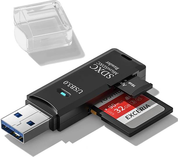 gustave USB 30 Dual Card Reader for SD and TF Cards High Speed Data Sync Card Reader