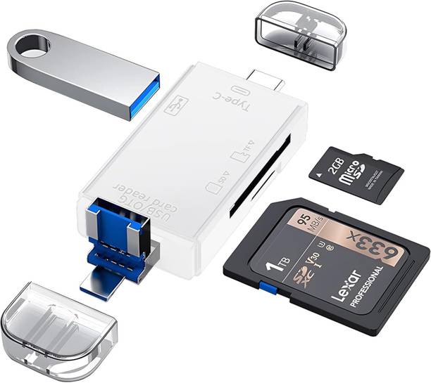 Fitgear FG-49 6 in 1 OTG Card Reader and Hub with Type-C, USB & Micro USB Ports Memory Card Reader