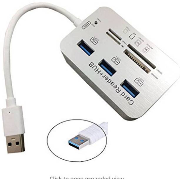 SarvoTeleweb 3 Port USB Hub + All in One Card Reader Card Reader