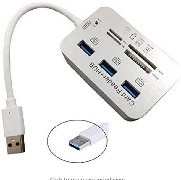 SarvoTeleweb 3 Port USB Hub + All in One Card Reader Card Reader
