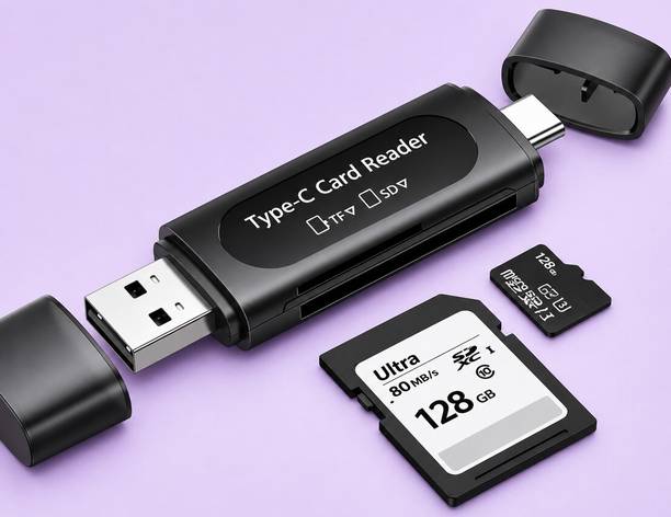 Good One 2-in-1 Type-C & USB 3.0 Card Reader – Dual Slot SD/TF Memory Card Adapter Card Reader