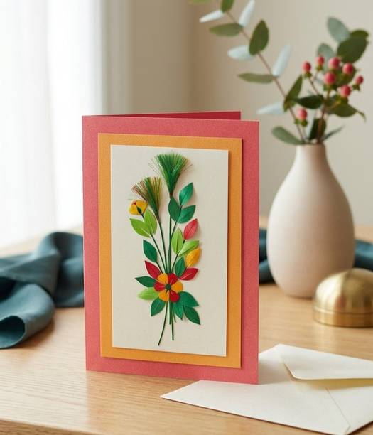 Lapis Moon Handmade card made with Ribbon for any occasion Teacher's day Birthday Greeting Card