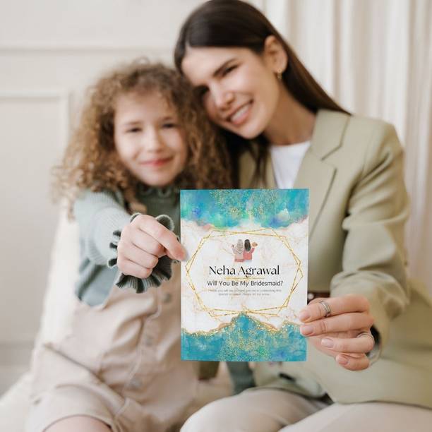 AanyaCentric 5.8x8.3inch Bridesmaid Proposal Invite For Best Friend Girl Photo at Back Invitation Card