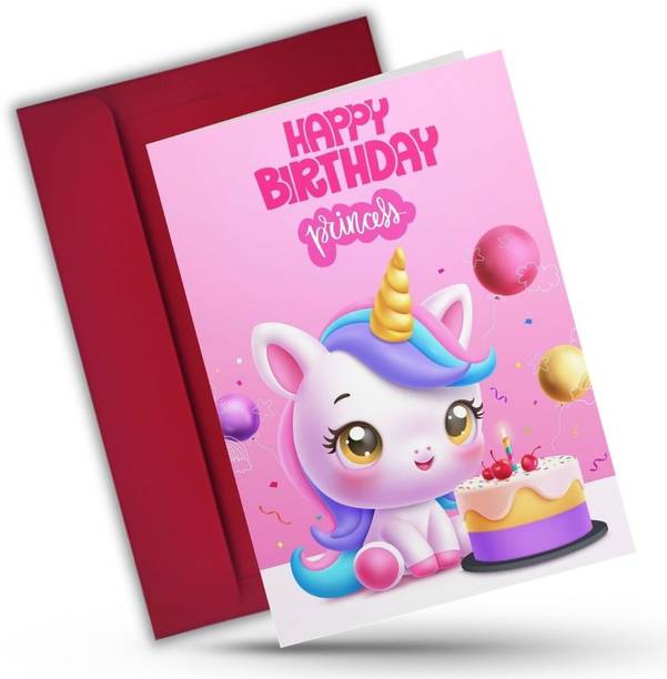 AanyaCentric 5.8x8.3inch Daughter Birthday Card with Envelope Printed Greeting Card