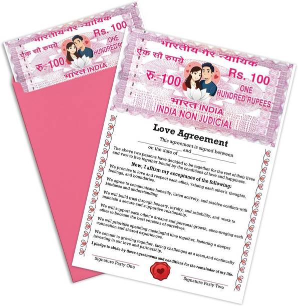 Festiko Love Contract Agreement, Love Agreement Certificate For Couple Greeting Card