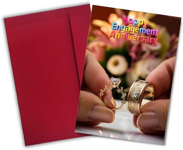 AanyaCentric Engagement Anniversary Card 8.3x11.7inch Printed Wishes Inside with Envelope Greeting Card