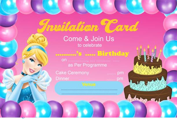 Naveen Disney princess Frozen Theme Birthday Party Invitation Card 25 Pcs Set Invitation Card