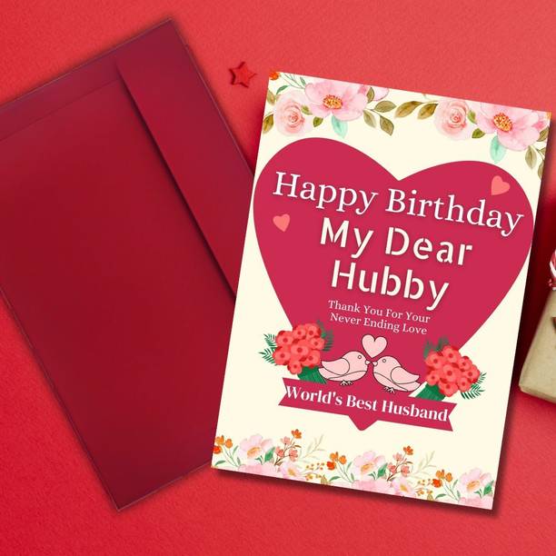 AanyaCentric Husband Hubby Birthday 5.8x8.3inches Printed Greeting Card