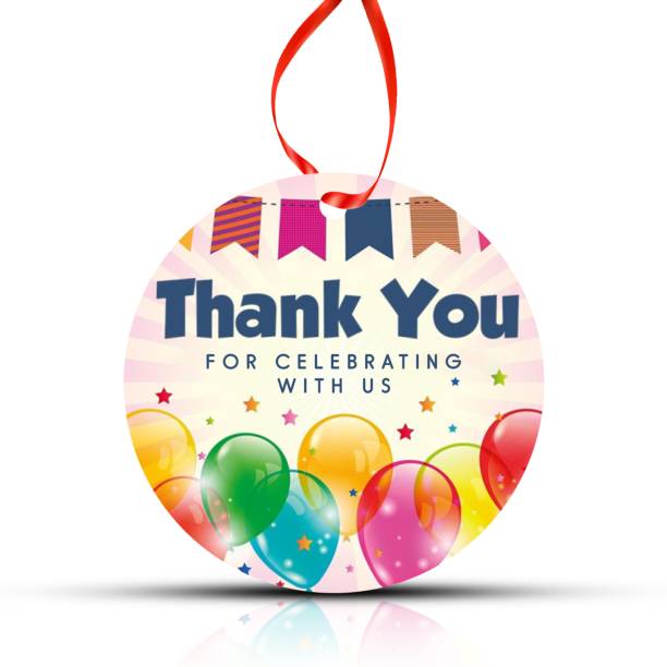 ZYOZI Thank You Tags,Multicolour Round Gift Tag with String for Wedding Birthday Party Invitation Card