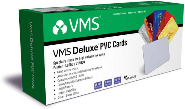 VMS Deluxe PVC Card with Out Chip (Contact IC / Smart Card) - 230 Cards Business Card
