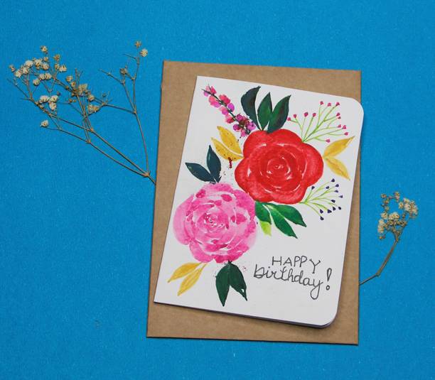 Handmade for Soul Two Roses Greeting Card