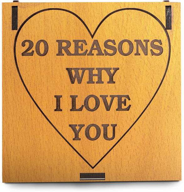 सेलेब्र8 20 Reasons Why I Love You Message Gift Surprise Wooden Box ग्रीटिंग कार्ड