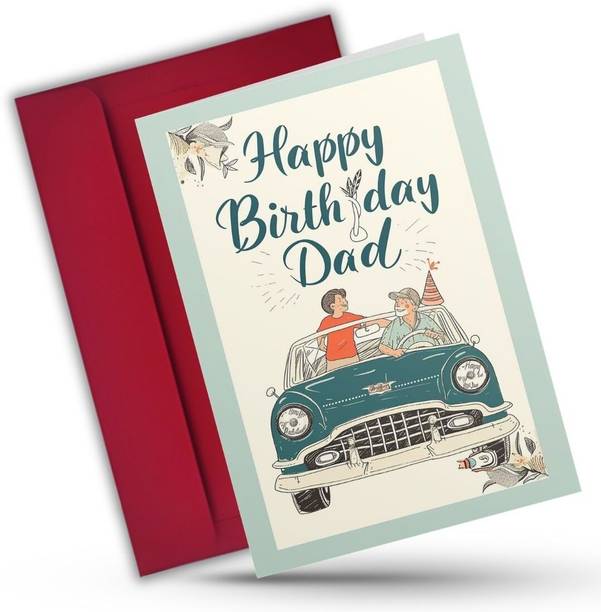 AanyaCentric 5.8x8.3inch Father Birthday Card with Envelope Printed Greeting Card