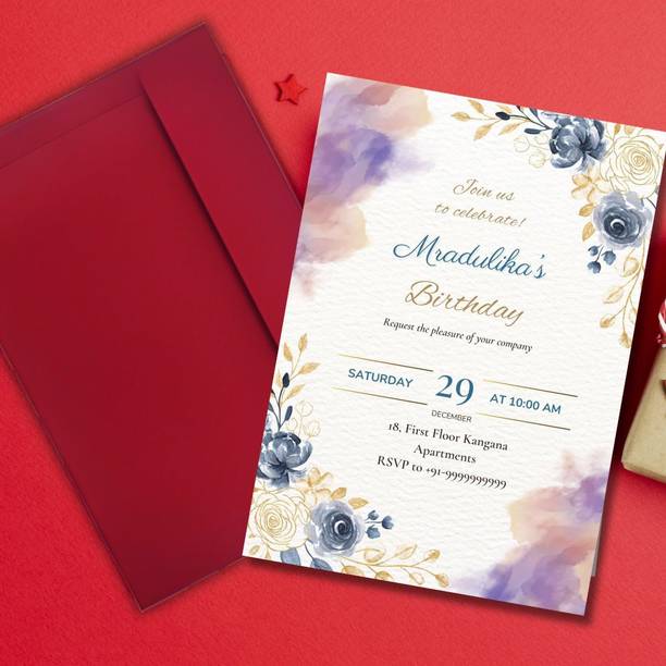AanyaCentric A5 5.8x8.3inch Exclusive Self Fill-in Birthday Invitation Cards with Envelope Invitation Card
