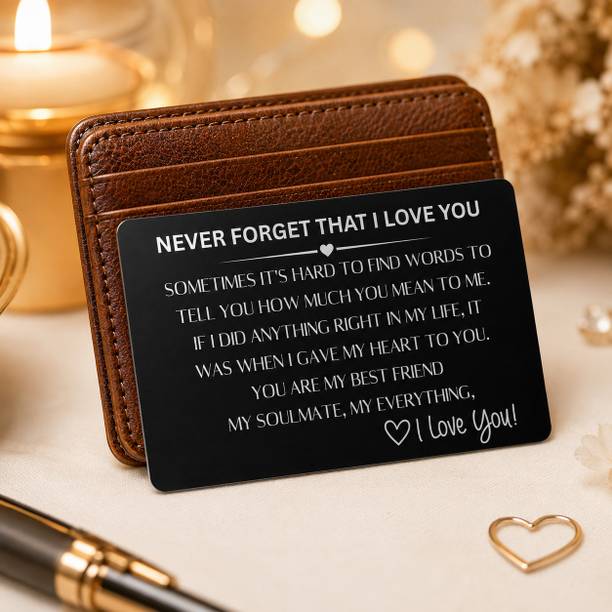 Evergifted I Love You Wallet Card Gift for Boyfriend Girlfriend Wife Husband Anniversary Greeting Card