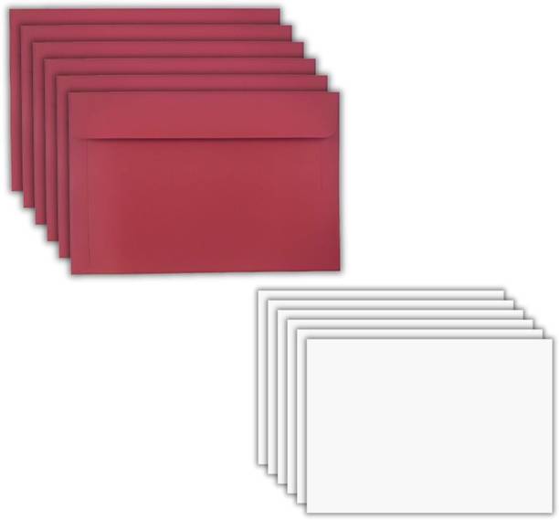 AanyaCentric Blank White Flash Index Note Card Stock 4.1x5.8 inch with Premium Red Envelopes Post  Card