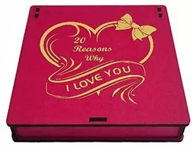 Nyaro Nyaro 20 Reasons Why I Love You pink Greeting Card & Artificial Red Flower Greeting Card