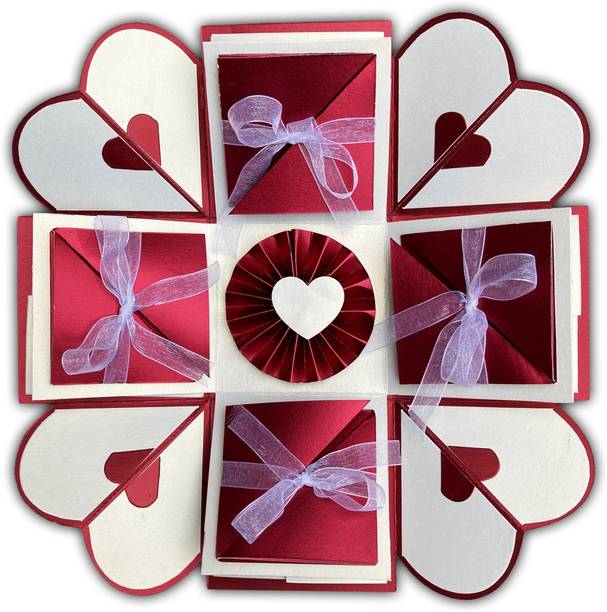 Crafted with passion Explosion Gift Box / Unique Gifts For Anniversary /Birthday /Valentine's day Greeting Card