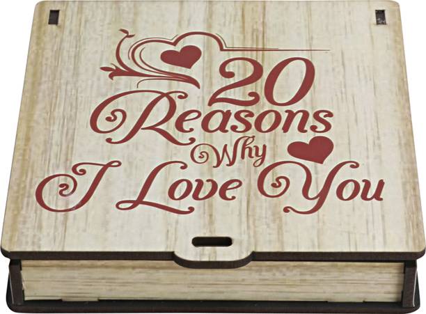 Wenzel 20 Reasons Why I Love You Surprise Wooden Box Greeting Card
