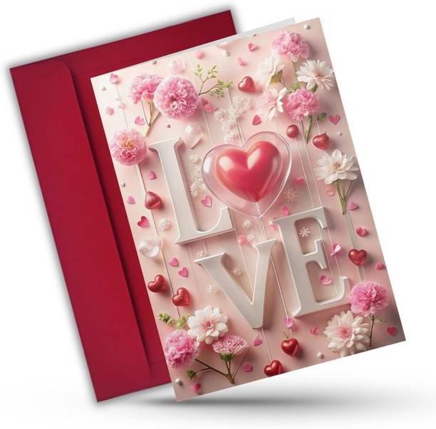AanyaCentric Love Card 5.8x8.3inch for Husband Wife Girlfriend Boyfriend with Envelope Greeting Card