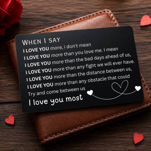 Evergifted I Love You Wallet Card Gift for Boyfriend Girlfriend Wife Husband Anniversary Greeting Card