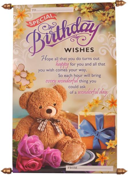 Saugat Traders Birthday Message Scroll Card - Greeting Card
