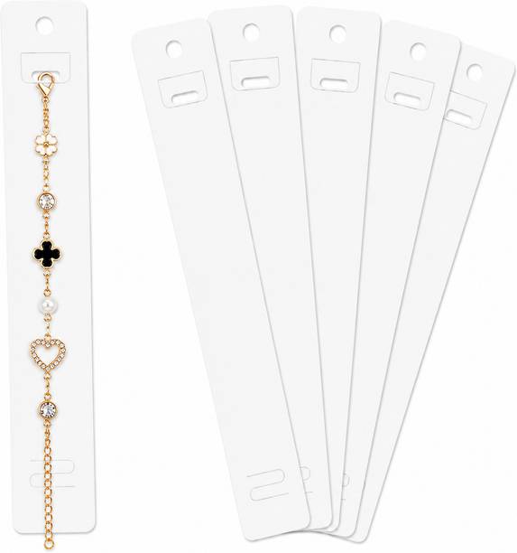 Festiko Jewellery Display Cards for Bracelets, White, Pack of 50, 20 x 3 CM Business Card