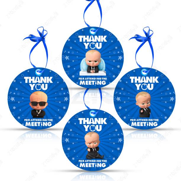 ZYOZIQUE Boss Baby Theme Thank You Tags, Boss Baby Thank You Label Tags for Birthday Greeting Card