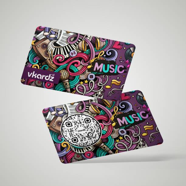 vkardz vkardz - Fluid Music Theme Smart Contactless Sharing With Matte Print NFC Business Card