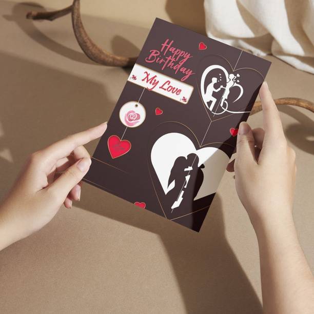 AanyaCentric 5.8x8.3inch A5 Size Husband Wife Lover Boyfriend Girlfriend Birthday Printed Greeting Card
