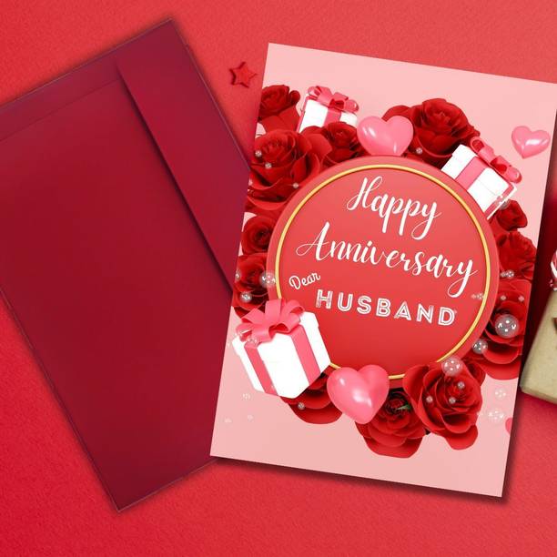 AanyaCentric Anniversary Gift For Husbnd 5.8x8.3inches Message Inside Greeting Card